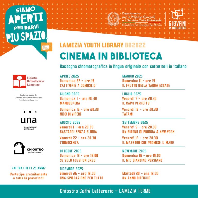 Calendario ufficiale Cinema in Biblioteca