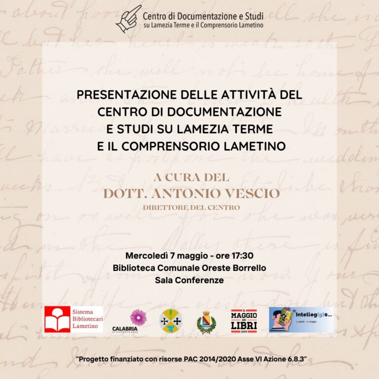 Presentazione del centro di documentazione e studi su Lamezia Terme