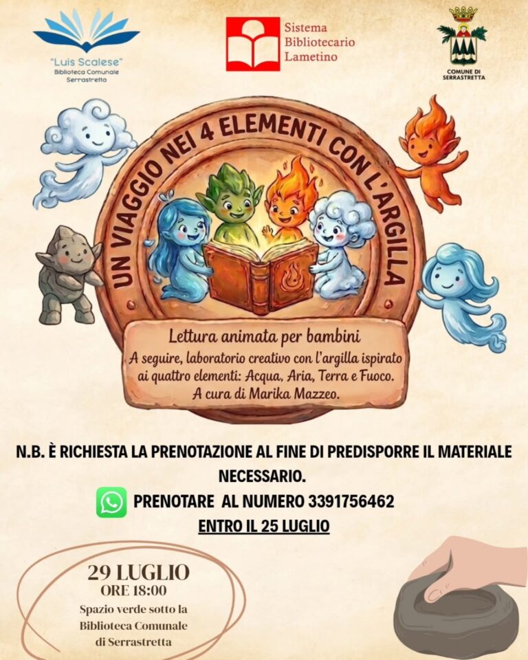 Incontro di lettura e laboratorio creativo per bambini: “I Quattro Elementi”