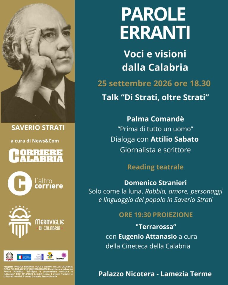 Parole erranti – voci e visioni della Calabria – 25 settembre 2026